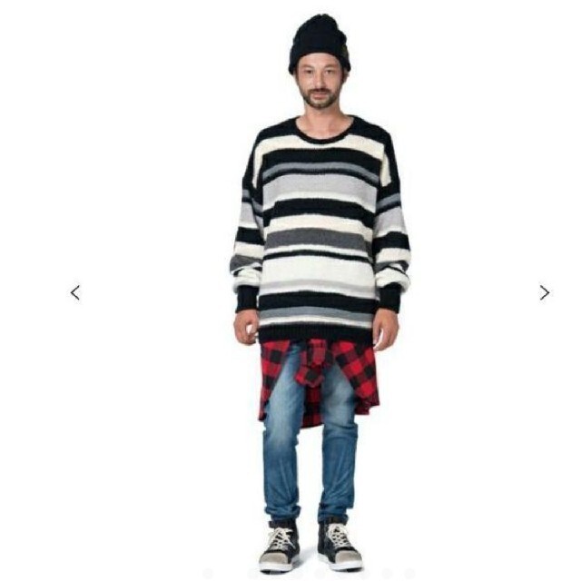 glamb(グラム)の未使用 glamb creed border knit メンズのトップス(ニット/セーター)の商品写真