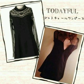 トゥデイフル(TODAYFUL)のTODAYFUL ドットチュールワンピ(ミニワンピース)