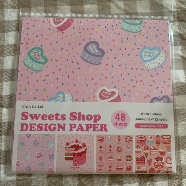 新品● キャンドゥ 人気　sweets shop デザインペーパー 4点セット インテリア/住まい/日用品の文房具(その他)の商品写真