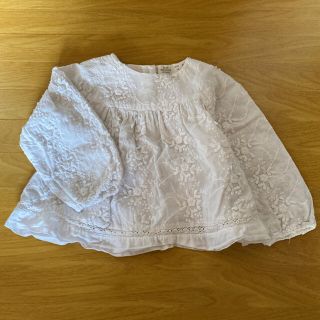 ザラ(ZARA)のzara Baby ホワイトブラウス　80cm(シャツ/カットソー)