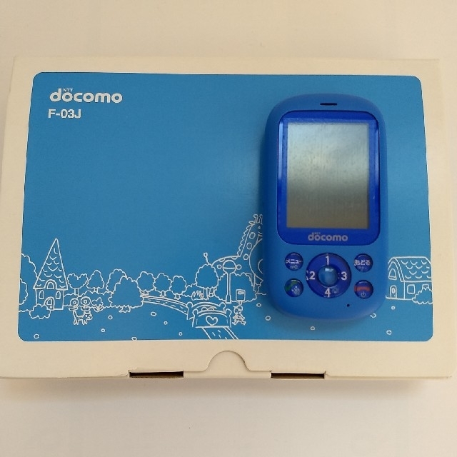 NTTdocomo(エヌティティドコモ)の☆中古美品☆ドコモキッズケータイ F-03J ブルー スマホ/家電/カメラのスマートフォン/携帯電話(携帯電話本体)の商品写真