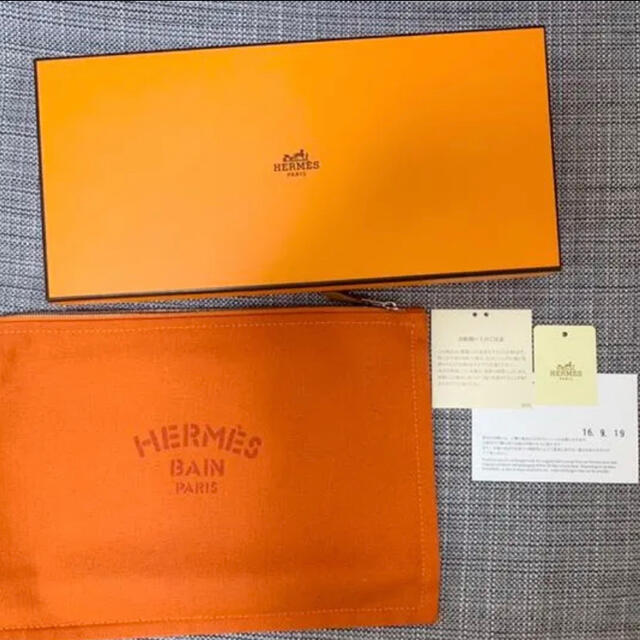 HERMES ヨッティングフラットポーチGM オレンジ