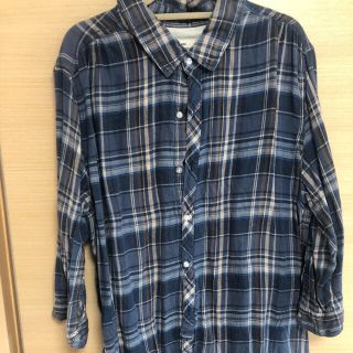 大きいサイズ　ネルシャツ　ブルー　2XL 3XL 4L (シャツ/ブラウス(長袖/七分))