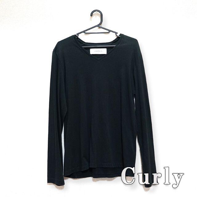 Curly カーリー Vネック ロンT ブラック サイズ2 メンズのトップス(Tシャツ/カットソー(七分/長袖))の商品写真