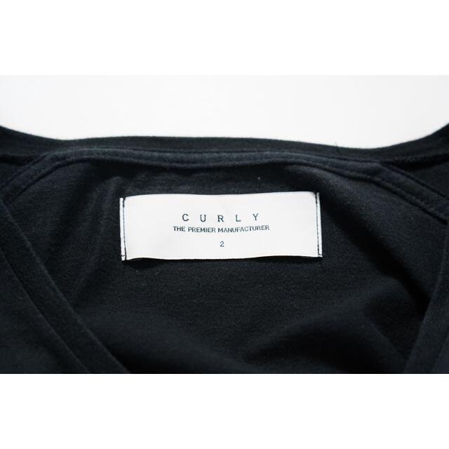 Curly カーリー Vネック ロンT ブラック サイズ2 メンズのトップス(Tシャツ/カットソー(七分/長袖))の商品写真