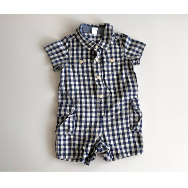 babyGAP(ベビーギャップ)のbabyGAP ギンガムチェック半袖ロンパース 70 キッズ/ベビー/マタニティのベビー服(~85cm)(ロンパース)の商品写真
