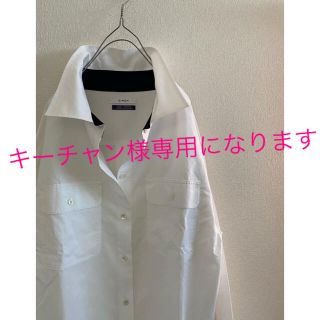 ドゥーズィエムクラス(DEUXIEME CLASSE)のキーチャン様専用CINOH White×NAVY コットンシャツワンピース(ロングワンピース/マキシワンピース)