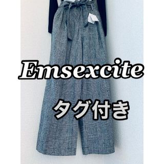 エムズエキサイト(EMSEXCITE)のEmsexcite   タグ付き　グレンチェック　ワイド　パンツ(カジュアルパンツ)