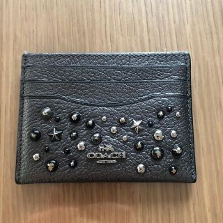 コーチ(COACH)のコーチcoach/スタッズパスケース/定期入れ/黒(名刺入れ/定期入れ)