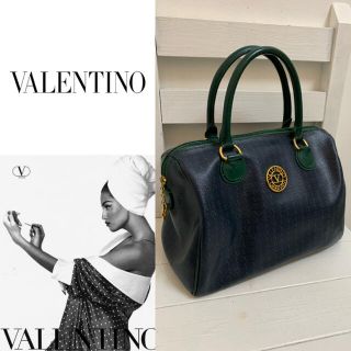 ヴァレンティノ(VALENTINO)のVALENTINO VINTAGE ITALY製 Vロゴ レザーボストンバッグ(ボストンバッグ)