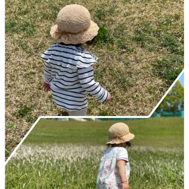 洗える麦わら帽子♪ 【受注生産】 キッズ/ベビー/マタニティのこども用ファッション小物(帽子)の商品写真