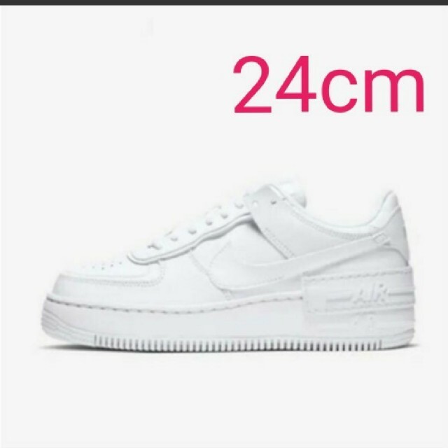 24cm品番ナイキ AIR FORCE 1　エアフォース 1 シャドウ ホワイト　厚底