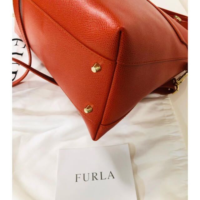 Furla(フルラ)の極美品 フルラ パイパー L 赤 オレンジ 2way ハンドバッグ ショルダー レディースのバッグ(ハンドバッグ)の商品写真