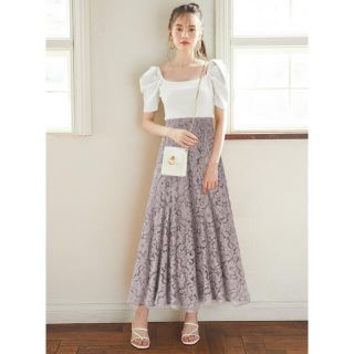 グレイル(GRL)のグレイル♡エアリーカット花レーススカート♡新品♡(ロングスカート)