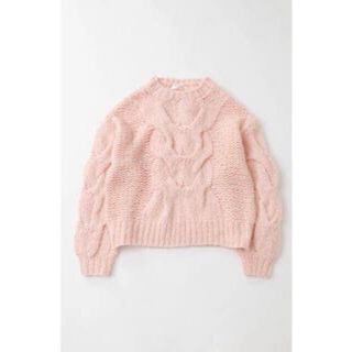 マウジー(moussy)のmoussy /ローゲージケーブルニット/ピンク(ニット/セーター)