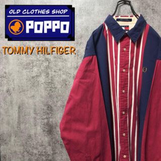 トミーヒルフィガー(TOMMY HILFIGER)の【shin kun様専用】トミーヒルフィガー☆刺繍ロゴマルチバイカラーシャツ(シャツ)