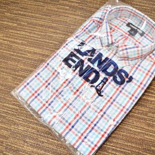 ランズエンド(LANDS’END)の【LANDS'END】 美品 タグ付き ランズエンド 夏のシアサッカーシャツ S(シャツ)