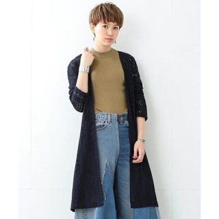 ◆美品◆RayBEAMS◆ビームス◆ネイビー◆レースロングカーディガン◆