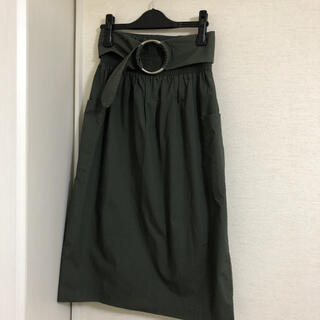 ジーユー(GU)のジーユー　カーキ　スカート　S(ひざ丈スカート)