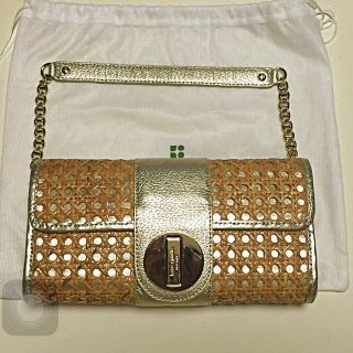 ケイトスペードニューヨーク(kate spade new york)の美品 ケイトスペード N.Y チェーン かご レザー ハンドバッグ(ショルダーバッグ)