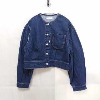 【新品未使用】moussy ノーカラーデニムジャケット　ジージャン