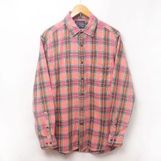 ユニクロ(UNIQLO)のUNIQLO チェック フランネルシャツ レッド L(シャツ)