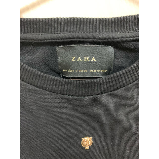 ZARA(ザラ)のZARA  金トラ総柄　トレーナー  ブラック　 メンズのトップス(スウェット)の商品写真