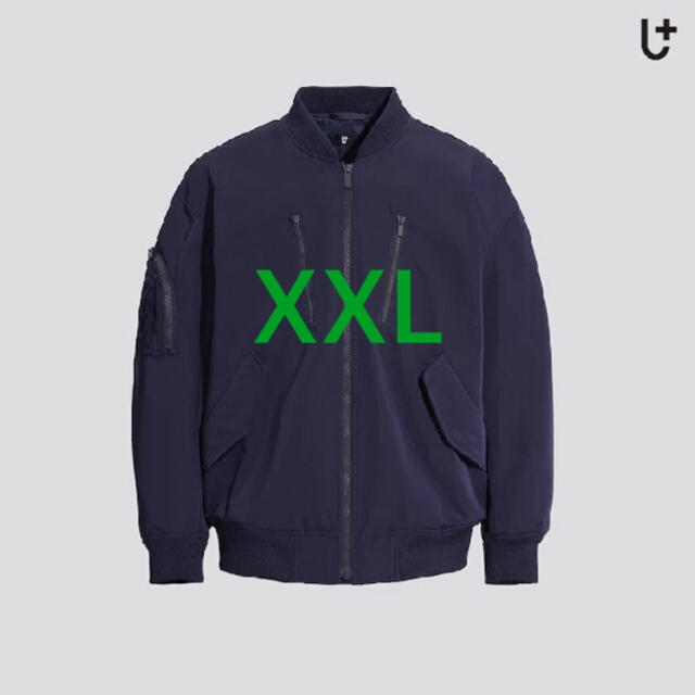 Jil Sander(ジルサンダー)の新品未開封　ユニクロ　ジルサンダー　オーバーサイズブルゾン　ネイビー　XXL メンズのジャケット/アウター(ダウンジャケット)の商品写真