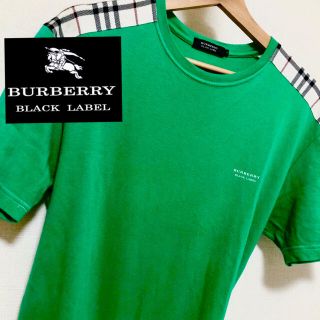 バーバリーブラックレーベル(BURBERRY BLACK LABEL)の美品　バーバリー Burberry ブラックレーベル　Tシャツ　肩ノバチェック(Tシャツ/カットソー(半袖/袖なし))