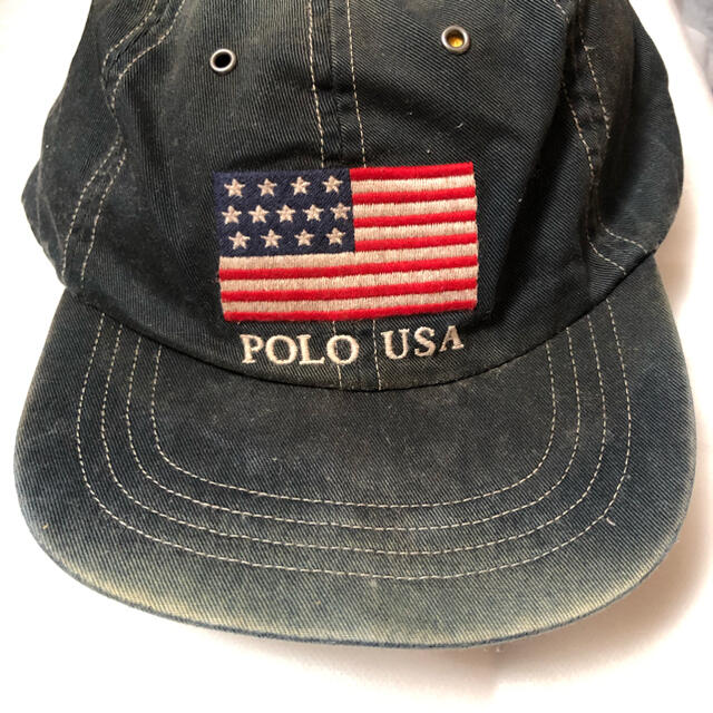 POLO RALPH LAUREN(ポロラルフローレン)のポロ　ラルフローレン　ヴィンテージ　キャップ　星条旗　USA アメリカ メンズの帽子(キャップ)の商品写真