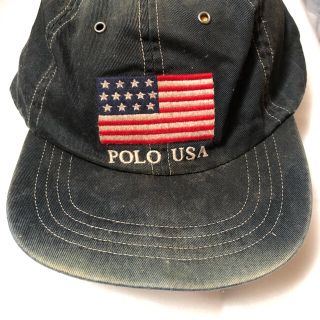 ポロラルフローレン(POLO RALPH LAUREN)のポロ　ラルフローレン　ヴィンテージ　キャップ　星条旗　USA アメリカ(キャップ)