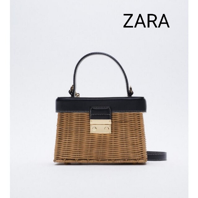 ZARA(ザラ)の新品　ZARA ラタンミノディエールケース　カゴバック　2way ショルダー新品 レディースのバッグ(かごバッグ/ストローバッグ)の商品写真