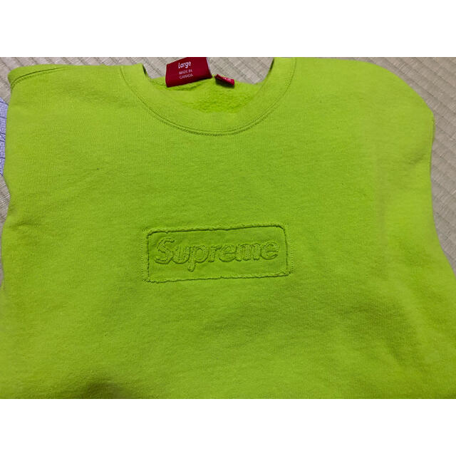 メンズSupreme Cutout Logo Crewneck Lime ライム L - スウェット