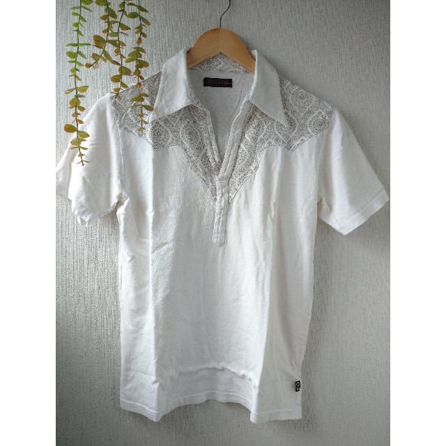 MORGAN HOMME(モルガンオム)のモルガンオム 襟付き半袖カットソー Mサイズ メンズのトップス(Tシャツ/カットソー(半袖/袖なし))の商品写真