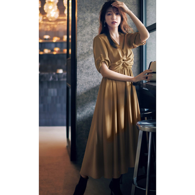 販売促進 セルフォード 美香 松島花 サテンウエストツイストワンピース