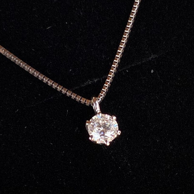 一粒 ダイヤモンドネックレス 0.301ct ベネチアンチェーン プラチナ