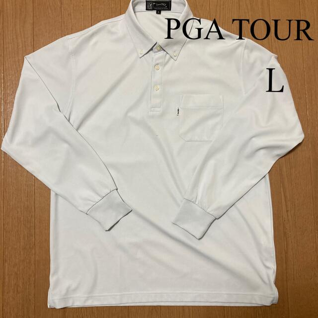 PGA TOUR 長袖ポロシャツ Lサイズ フォワイトブルー メンズのトップス(ポロシャツ)の商品写真