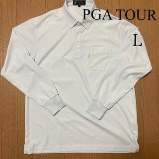 PGA TOUR 長袖ポロシャツ Lサイズ フォワイトブルー(ポロシャツ)