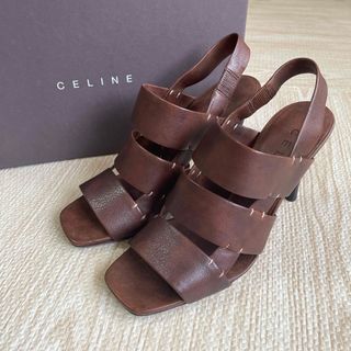 セリーヌ(celine)の美品 セリーヌ CELINE 約23cm レザーハイヒールサンダル イタリア製(サンダル)