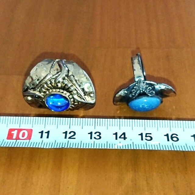 指輪 フリーサイズ 青 ブルー 大振り レディースのアクセサリー(リング(指輪))の商品写真