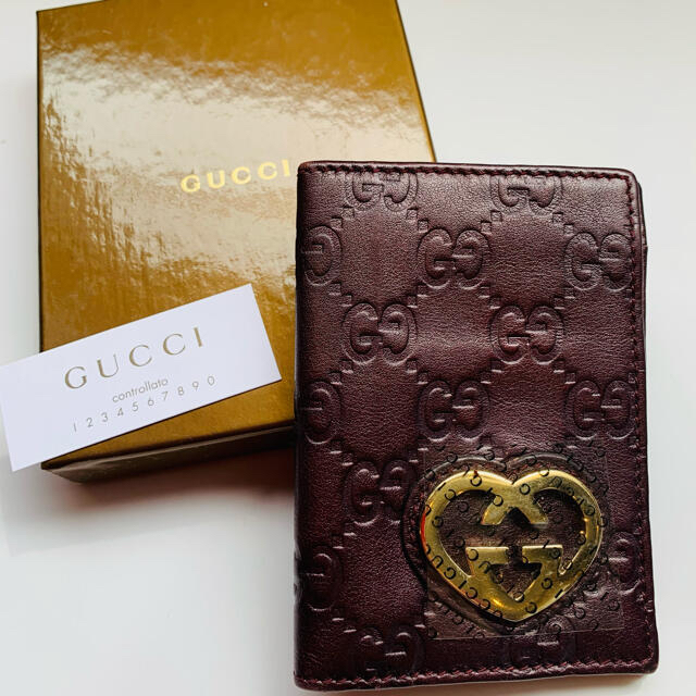 Gucci(グッチ)のグッチ ラブリー パスケース レザー GUCCI LOVELY パープル レディースのファッション小物(名刺入れ/定期入れ)の商品写真