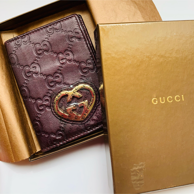 Gucci(グッチ)のグッチ ラブリー パスケース レザー GUCCI LOVELY パープル レディースのファッション小物(名刺入れ/定期入れ)の商品写真