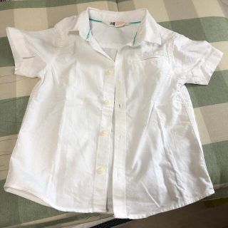 エイチアンドエム(H&M)のH&M白半袖シャツサイズ110(Tシャツ/カットソー)