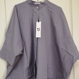 ユニクロ(UNIQLO)の【新品未使用】ユニクロ +J スーピマコットンドルマンスリーブシャツ グレー L(シャツ/ブラウス(長袖/七分))