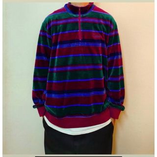 シュプリーム(Supreme)のSupreme Stripe Velour Half Zip Pullover (その他)