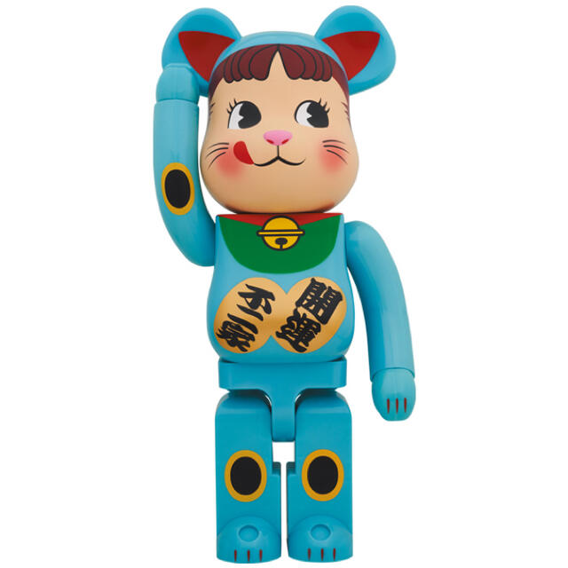 【期間限定!最安値挑戦】 MEDICOM TOY - BE@RBRICK 招き猫 ペコちゃん 青蓄光 1000% キャラクターグッズ