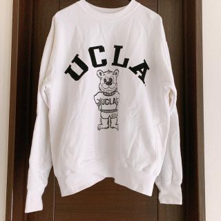 ユナイテッドアローズ(UNITED ARROWS)のUCLA カレッジトレーナー　スウェット ベアホワイト白L UAコラボ中古(スウェット)