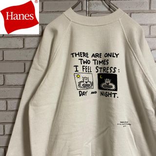 ヘインズ(Hanes)の90s 古着 ヘインズ USA製 スウェット プリント トレーナー ゆるだぼ(スウェット)