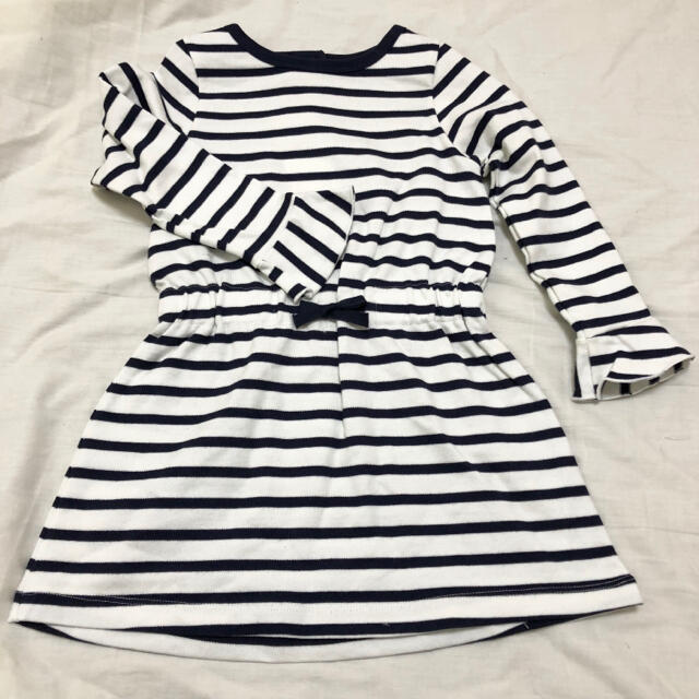 PETIT BATEAU(プチバトー)のSALE☆プチバトー マリニエールフリル袖ワンピース キッズ/ベビー/マタニティのキッズ服女の子用(90cm~)(ワンピース)の商品写真