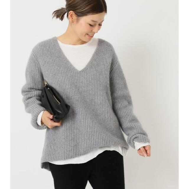 Deuxieme Classe COZY Vネックニット グレー-